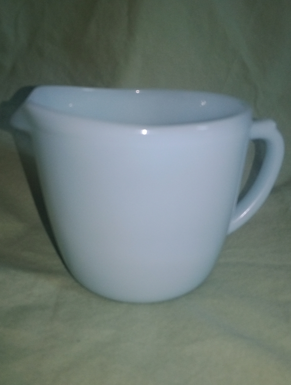 Vintage Fire King Blue Glass Creamer Pitcher 3" Tall